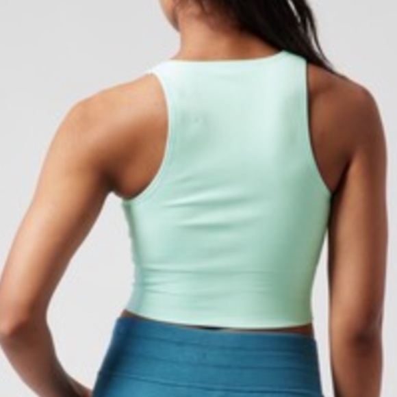 Athleta Aurora Seamless Crop Rib Tank (Mint) - Picture 2 of 4
